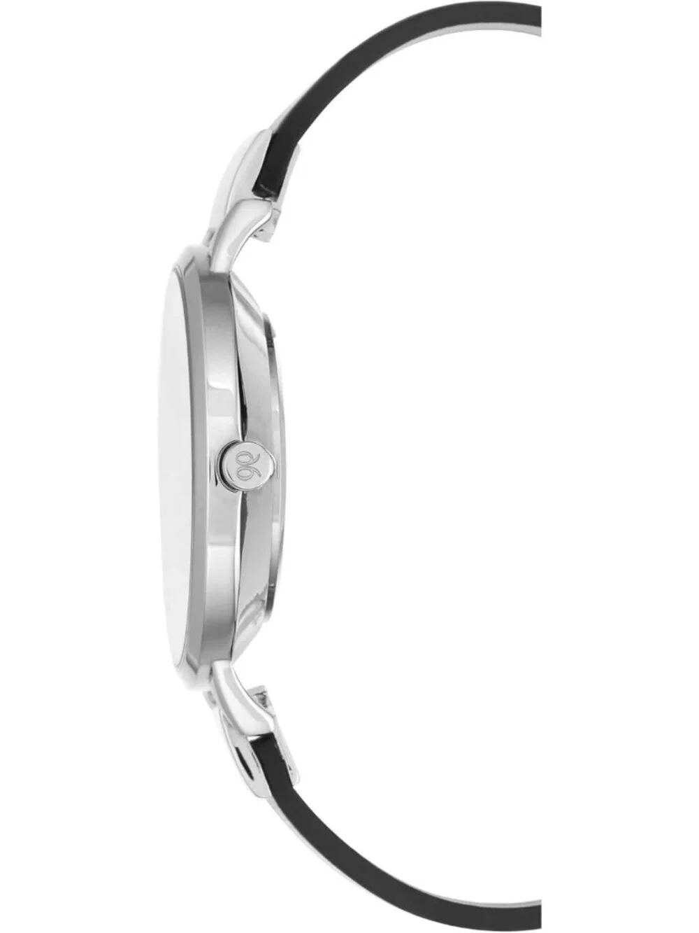 Nine West Women's Black And Silver Analog Quartz Floral Dial Smooth Strap Watch